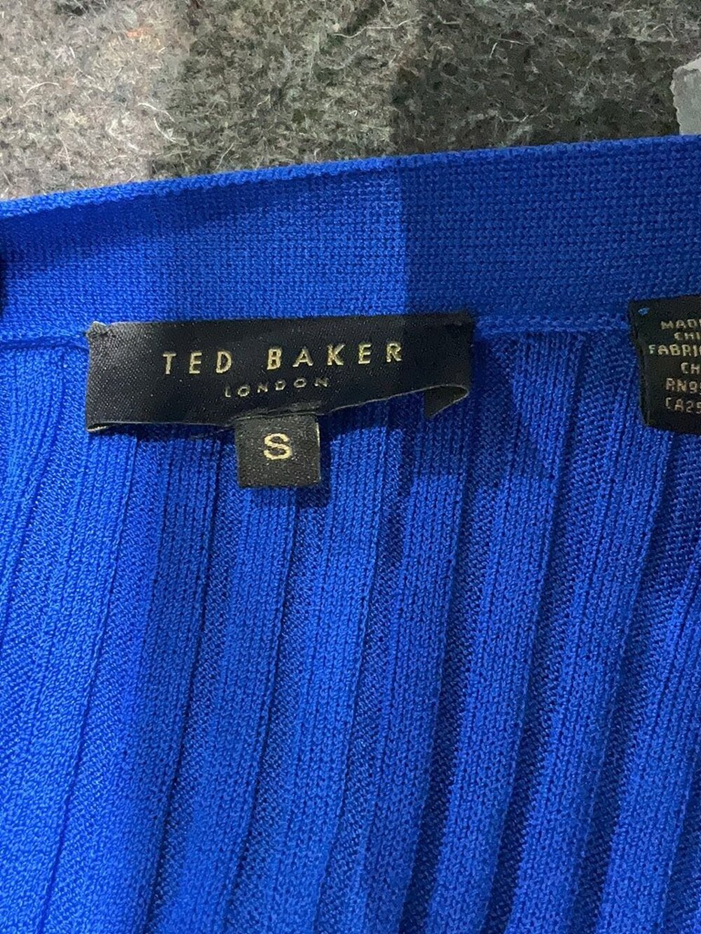 Ted Baker Nardaa Cobalt Blue Ribbed Longline Cardigan Dress S - Picture 9 of 9
